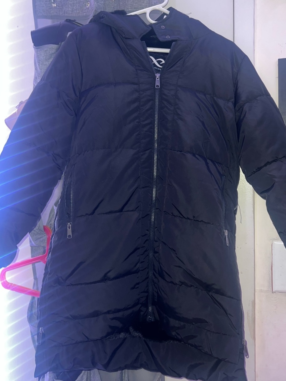 Black Puffer Be Boundless Coat with Hood